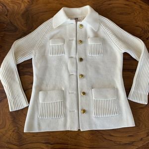 Vintage knit collared cardigan